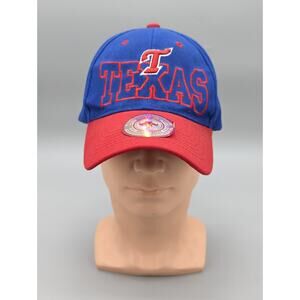 Bullbot Adjustable Texas Baseball Cap Hat Red & Blue Embroidered Logo